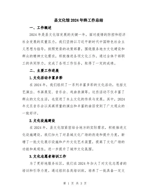 县文化馆2024年终工作总结