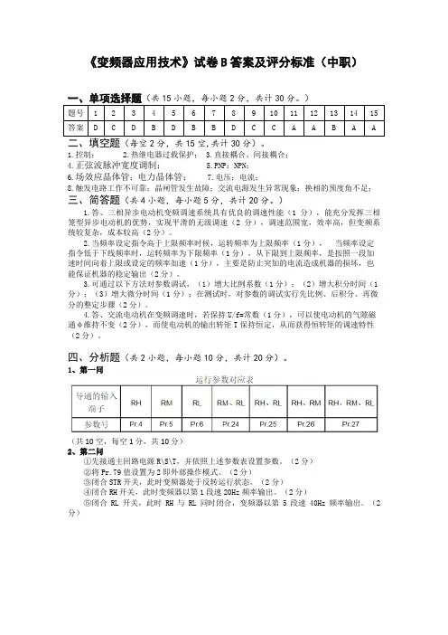 《变频器应用技术》B例题2答案