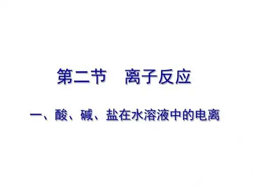 人教版高中化学必修一课件：2.2 离子反应(共58张PPT)