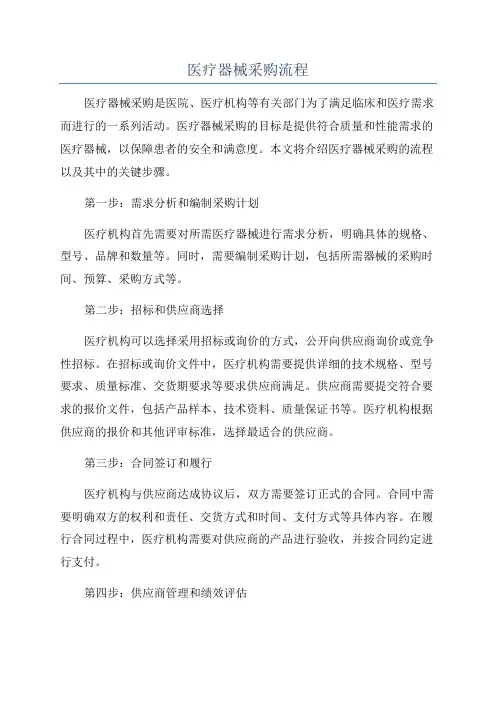 医疗器械采购流程