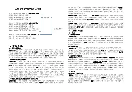 哲学专题复习(部分原理)