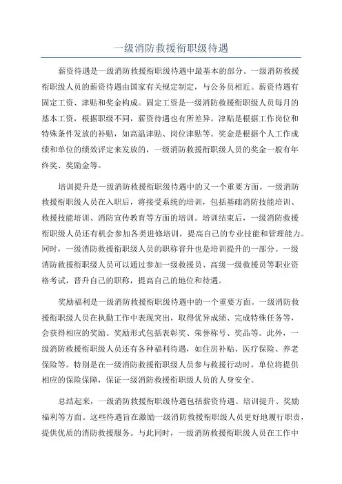 一级消防救援衔职级待遇