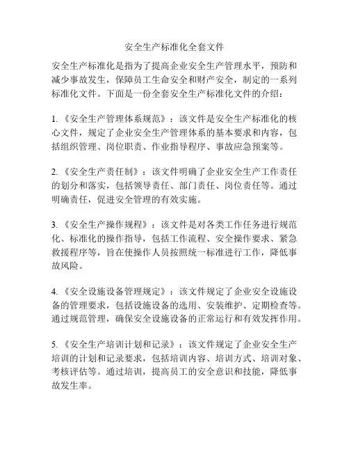 安全生产标准化全套文件