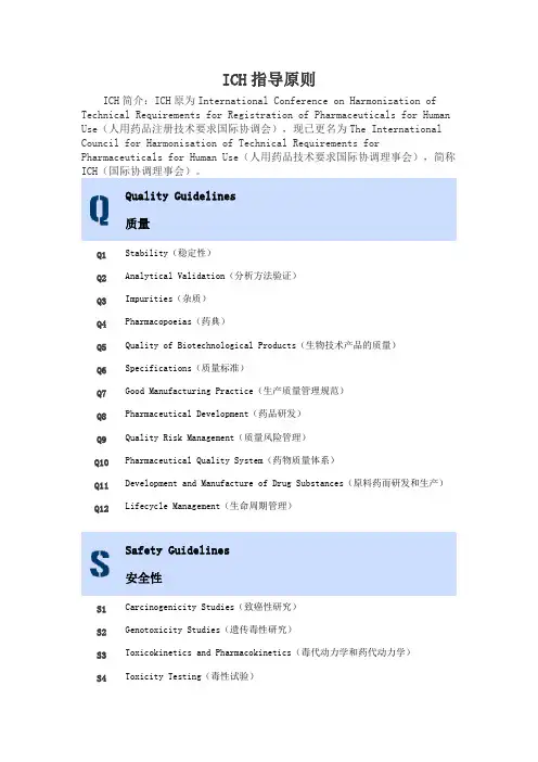ICH指导原则