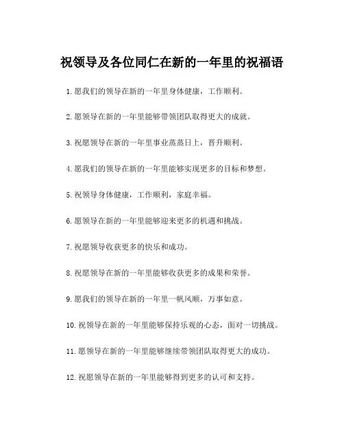 祝领导及各位同仁在新的一年里的祝福语