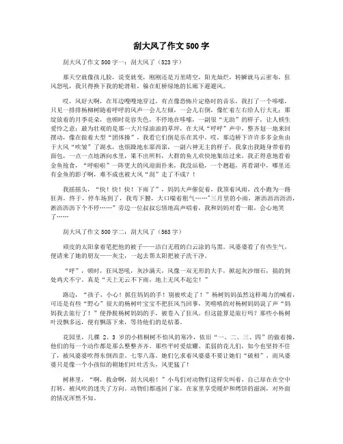 刮大风了作文500字