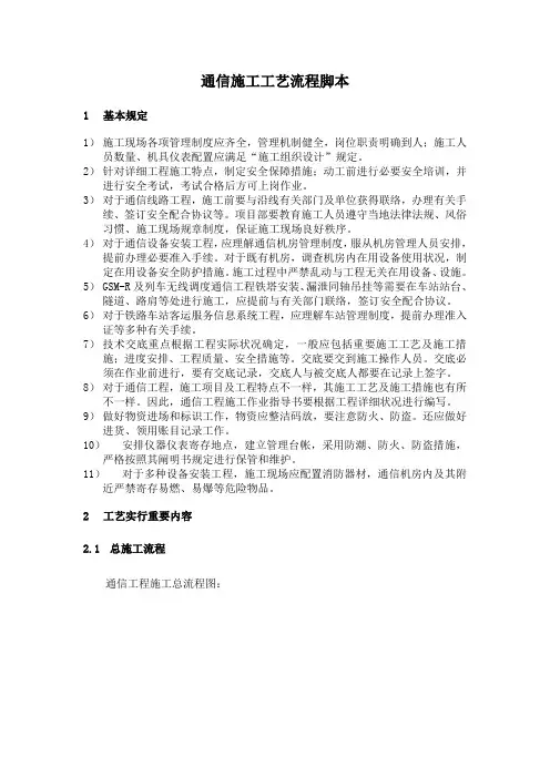 通信主要施工工艺流程图