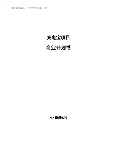 充电宝项目商业计划书