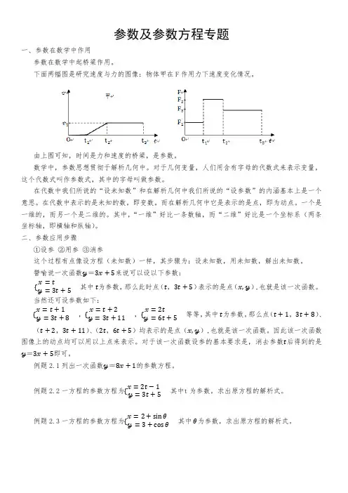 参数及参数方程