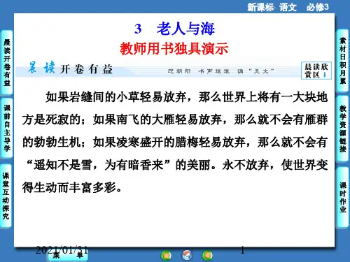 1.3 老人与海ppt(新人教版必修3)优质课件PPT