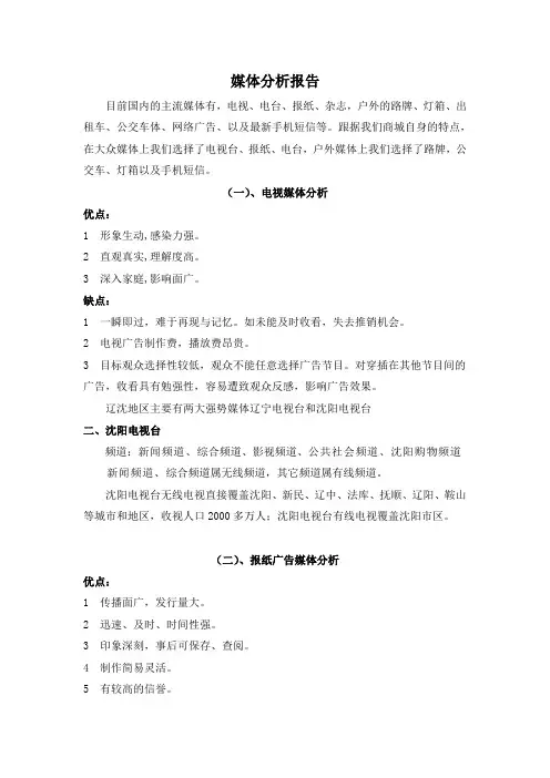 媒体分析报告