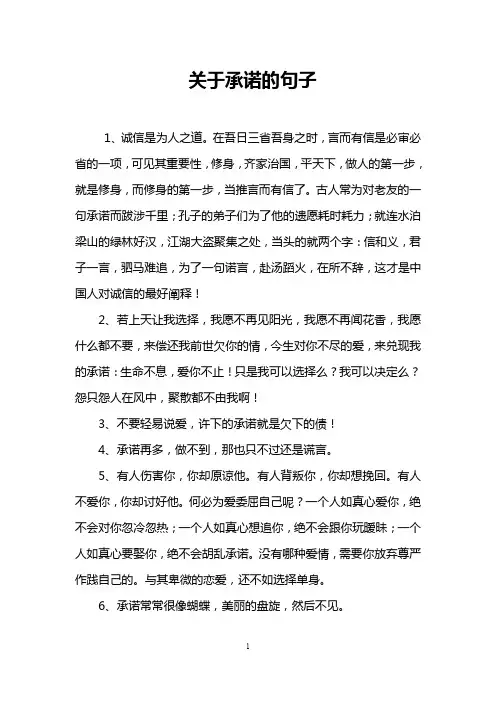 关于承诺的句子