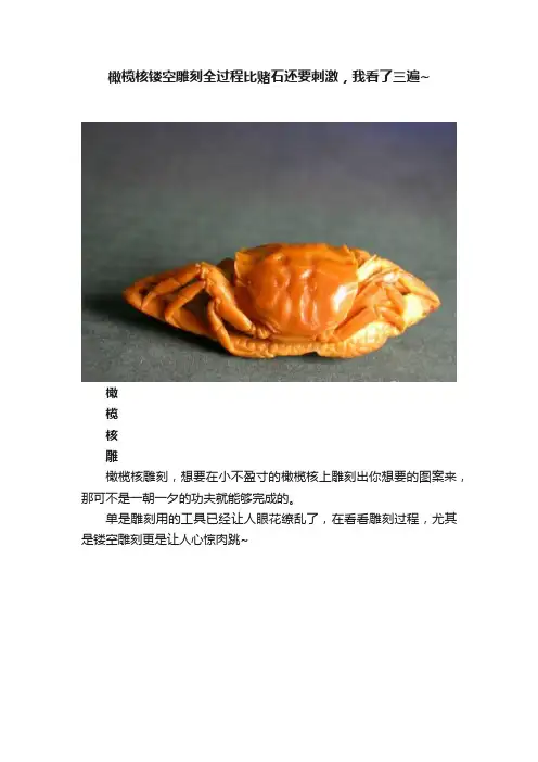 橄榄核镂空雕刻全过程比赌石还要刺激，我看了三遍~