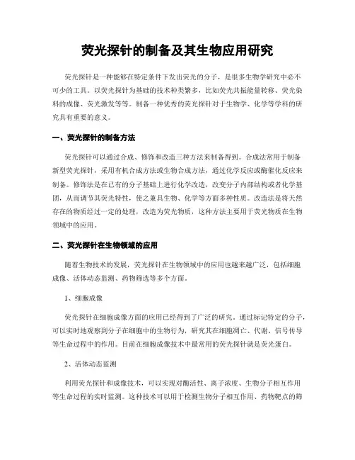 荧光探针的制备及其生物应用研究