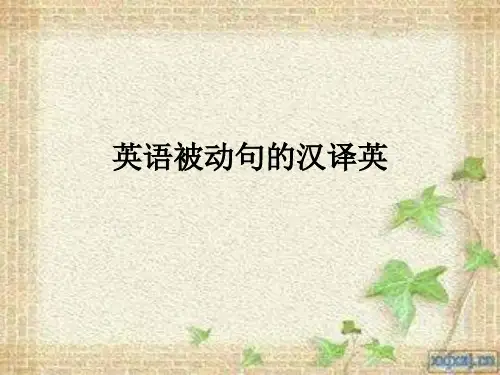 英语被动句的汉译英