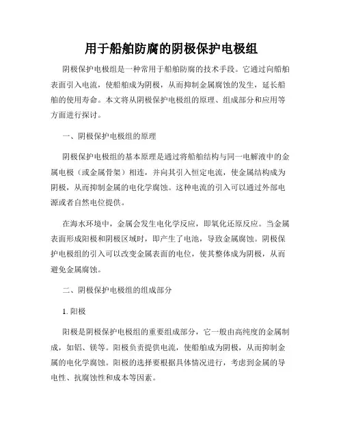 用于船舶防腐的阴极保护电极组