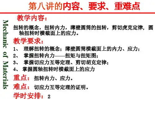 材料力学圆轴扭转内力、应力课件