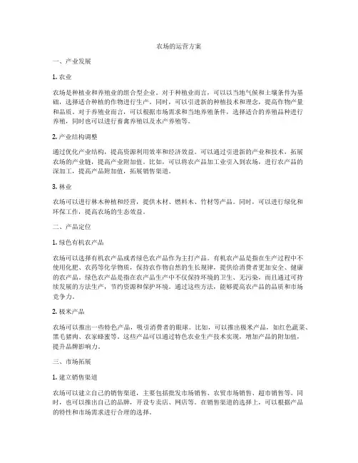 农场的运营方案