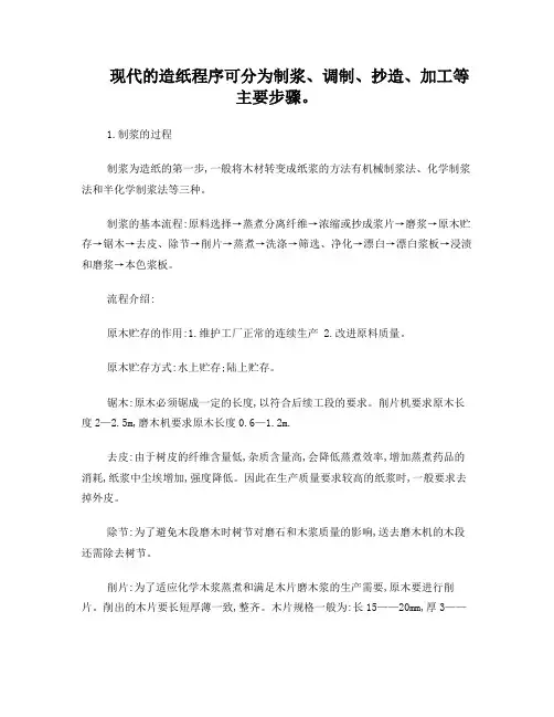 制浆造纸流程