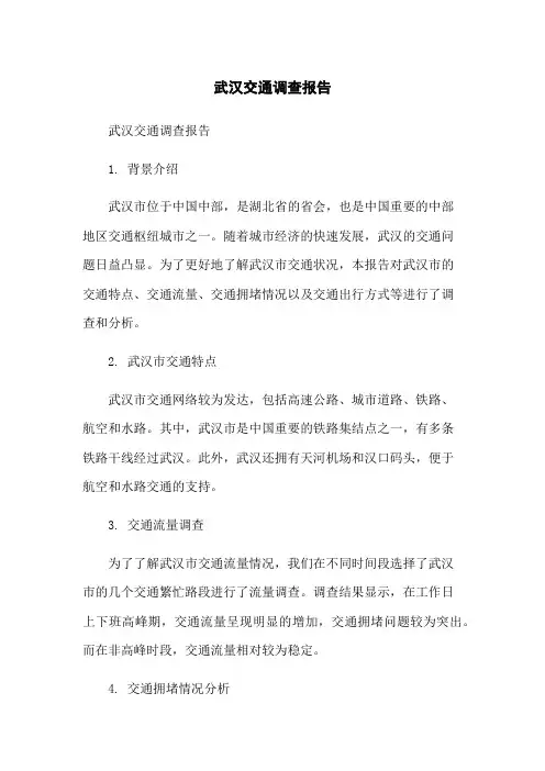 武汉交通调查报告