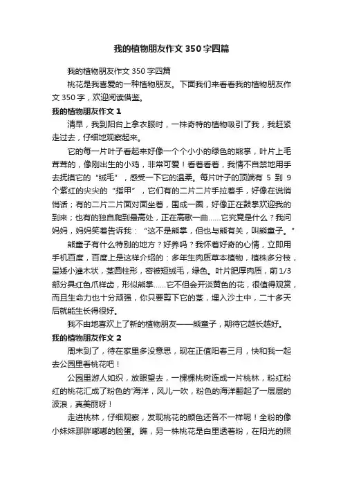 我的植物朋友作文350字四篇