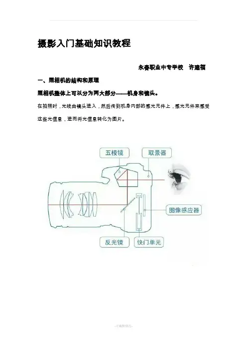摄影入门基础知识教程
