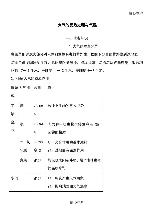 (完整版)大气的受热过程与气温