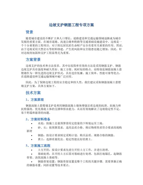 边坡支护钢筋工程专项方案
