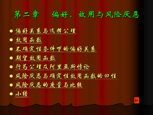 金融经济学第二章-偏好、效用与风险厌恶