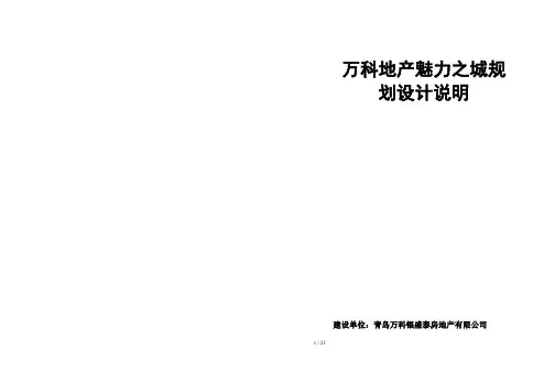 万科某项目规划设计说明