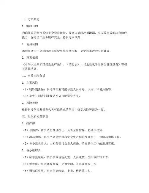 制冷剂事故应急预案演练方案