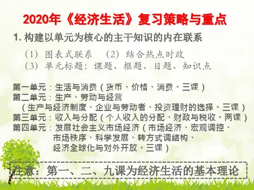 2020年高考《经济生活》复习策略与重点 课件(共37张PPT)