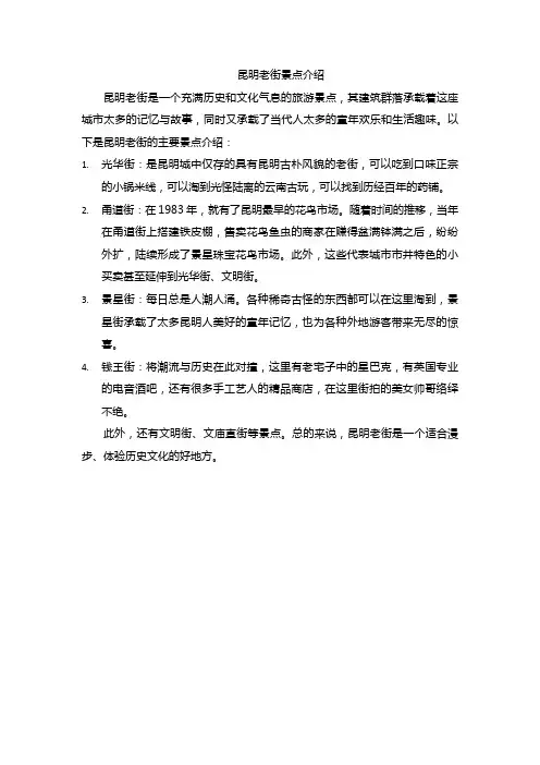 昆明老街景点介绍