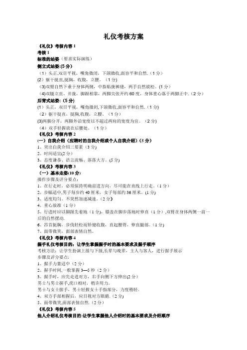礼仪考核方案