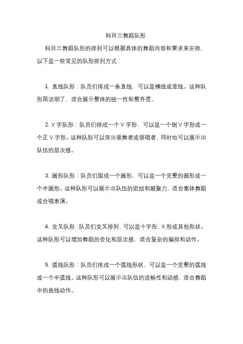 科目三舞蹈队形
