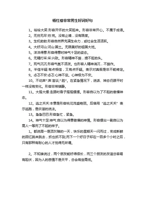 杨红樱非常男生好词好句