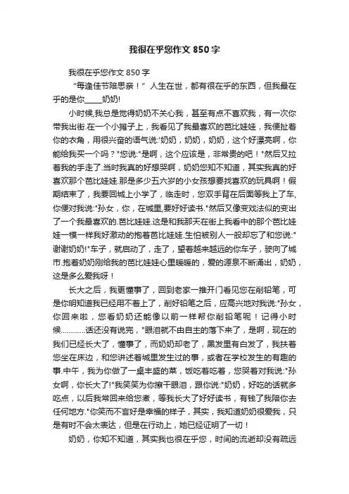 我很在乎您作文850字