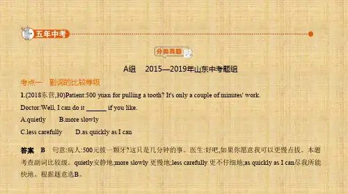 中考英语山东版 专题七 副词