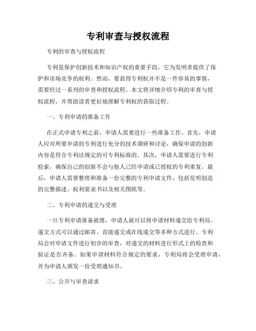 专利审查与授权流程