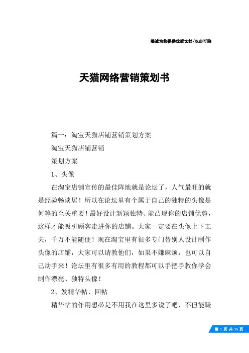 天猫网络营销策划书