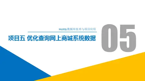 MySQL数据库技术与项目应用 项目五 优化查询网上商城系统数据