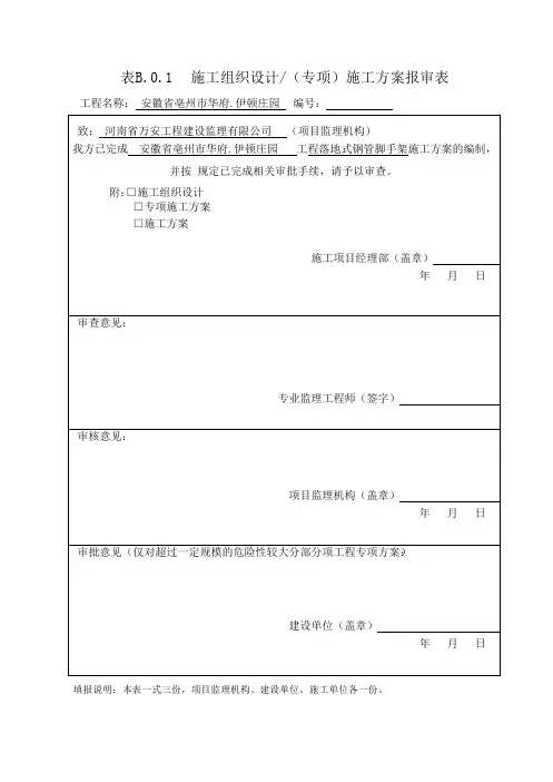 监理报审表 B