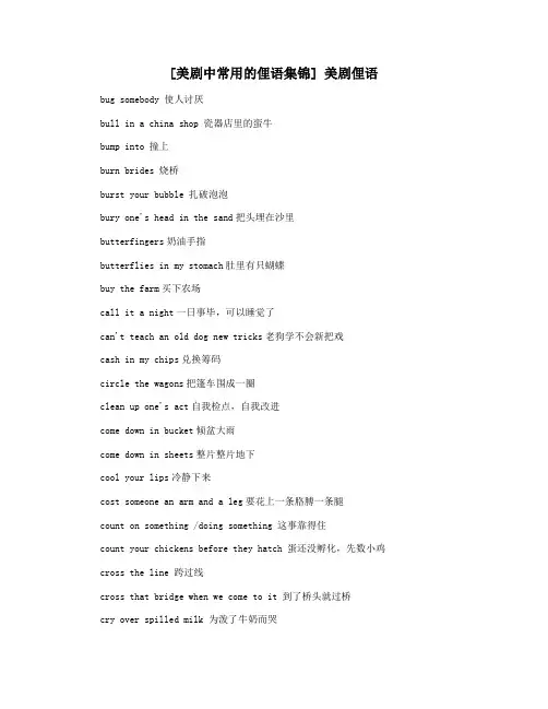 [美剧中常用的俚语集锦] 美剧俚语