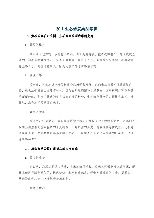 矿山生态修复典型案例