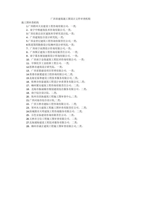 广西省建筑施工图设计文件审查机构