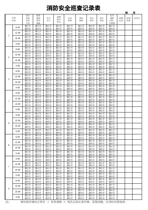 消防安全巡查记录表