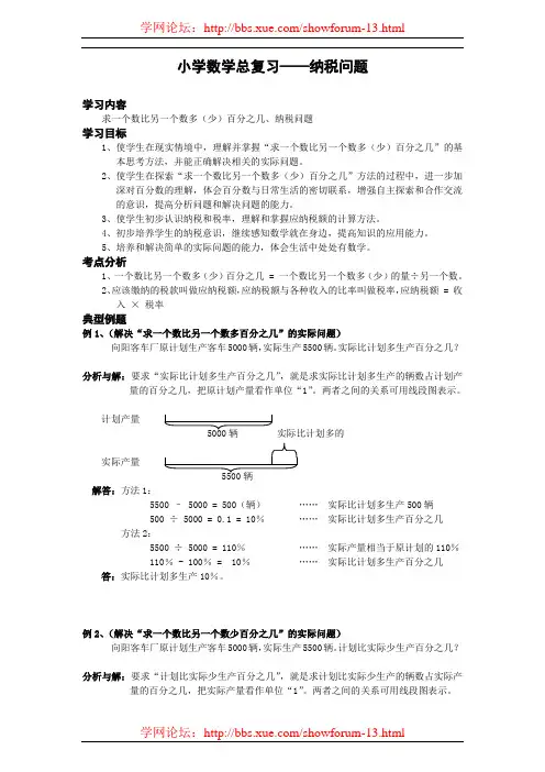 小升初数学专题——纳税问题