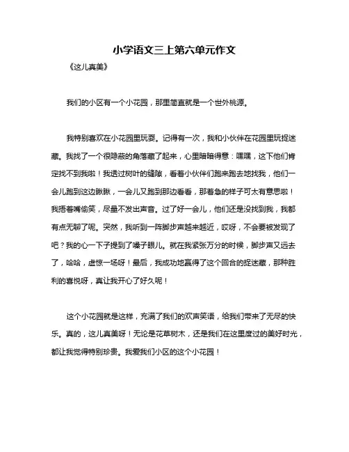 小学语文三上第六单元作文