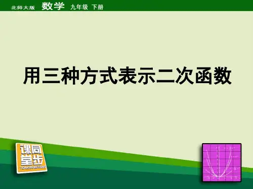 北师大版九年级数学下册《用三种方式表示二次函数 (2)》PPT课件