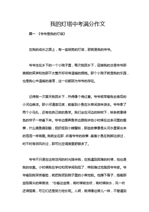 我的灯塔中考满分作文